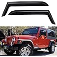 Window Visors Rain Guards Shield for 1997-2006 Jeep Wrangler, Out-Channel Window Vent Wind Deflectors Visors Shades for 97-06 Wrangler TJ, 2PCS