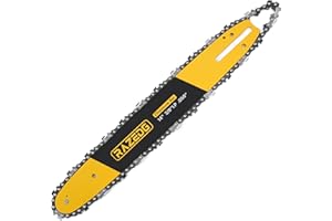RAZEDG 14 Inch Chainsaw Bar and Carbide Chain Combo, 3/8" LP Pitch, 050" Gauge, 52 Drive Links, Fits Echo CS-310, Husqvarna 120, Ryobi RY3714 and More (1 bar + 1 carbide chain)