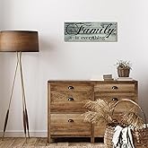 Jetec Family Is Everything Rustic Wood Sign - Farmhouse Wall Decor with Metal Hooks, Vintage Blue-Gray Hanging Plaque for Kitchen, Living Room, Entryway, Housewarming & Wedding Gift(Blue-Gray)