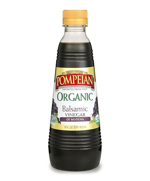 POMPEIAN GOURMET ORGANIC BALSAMIC VINEGAR, NON-ALLERGENIC, NON-GMO, 16 FL OZ