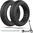 Cooryda 60/70-6.5 Scooter Tire, 10x2.50 Solid Scooter Tire 10 inch Electric Rubber Tubeless Wheels for Ninebot G30 Max / G30D Front or Rear Replacement Tires 2pc Black