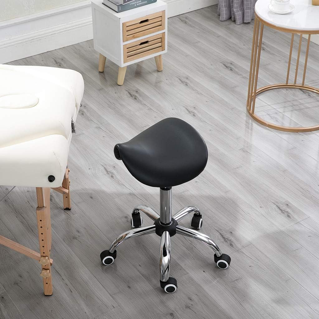 Amazon Com Rolling Chair Office Salon Kitchen Tattoo Spa Massage Work Drafting Stool Chairs Adjustable Height Hydraulic Stool With Wheels Black Furniture Decor