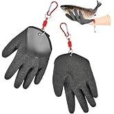 SOPOGER 2pcs Fishing Gloves for Handling - Magnetic Quick Release Design Fish Handling Gloves for Women &amp; Men, Puncture Resistant Fish Cleaning Gloves No Slip Grip