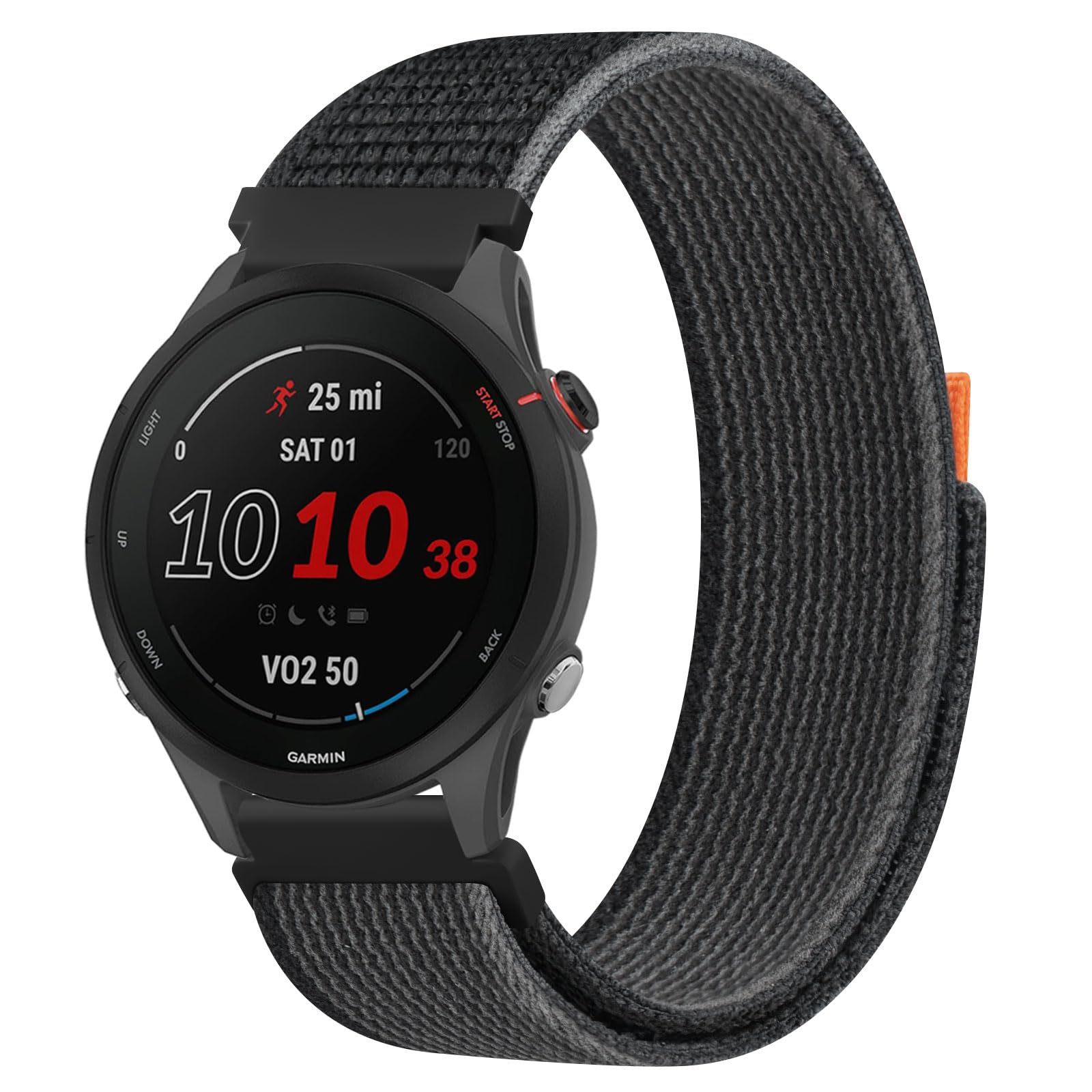 Photo 1 of Meliya Bands Compatible for Garmin Forerunner 255 Watch Band, Forerunner 265 Watch Band Women Men, Soft Nylon Replacement Band for Garmin Forerunner 265/Forerunner 255 Music/Forerunner 745 Smartwatch (Black)