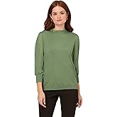 Adrianna Papell Womens Clip Dot Sleeve Twofer Sweater