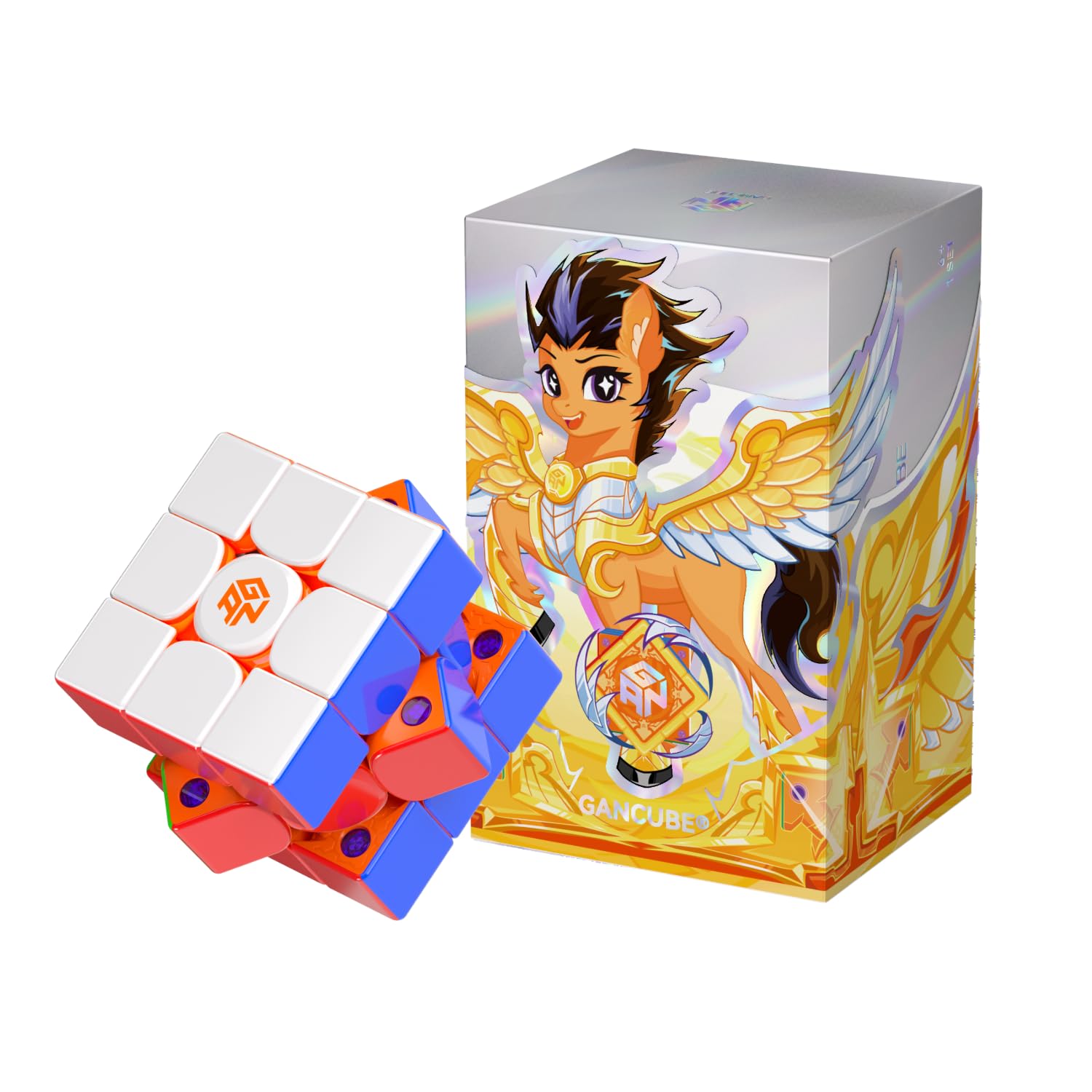 GAN V100 Leap Year of The Horse Edition, Speed Cube 3x3 Magnetic Speedcube Brain Teaser Puzzle Fidget Toy for Kids Adults, GAN 356 M Upgraded Version