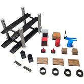 VELZORIC 22-Piece 1/64 Scale Showroom &amp; Logistics Diorama Set &mdash; Display Rack, Pallet Jack, Pallets, Crates, Gold Bullion Stack &mdash; Miniature Scene Props for 1:64 Diecast Model Car Collection Display