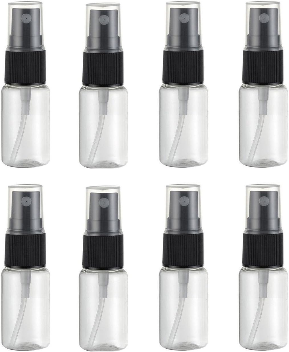 UOOOM 8pcs Atomiser Spray Bottle Set 10ml Transparent Plastic Empty Refillable Beauty Spray Bottle Fine Mist Travel Makeup Bottle (10ml)