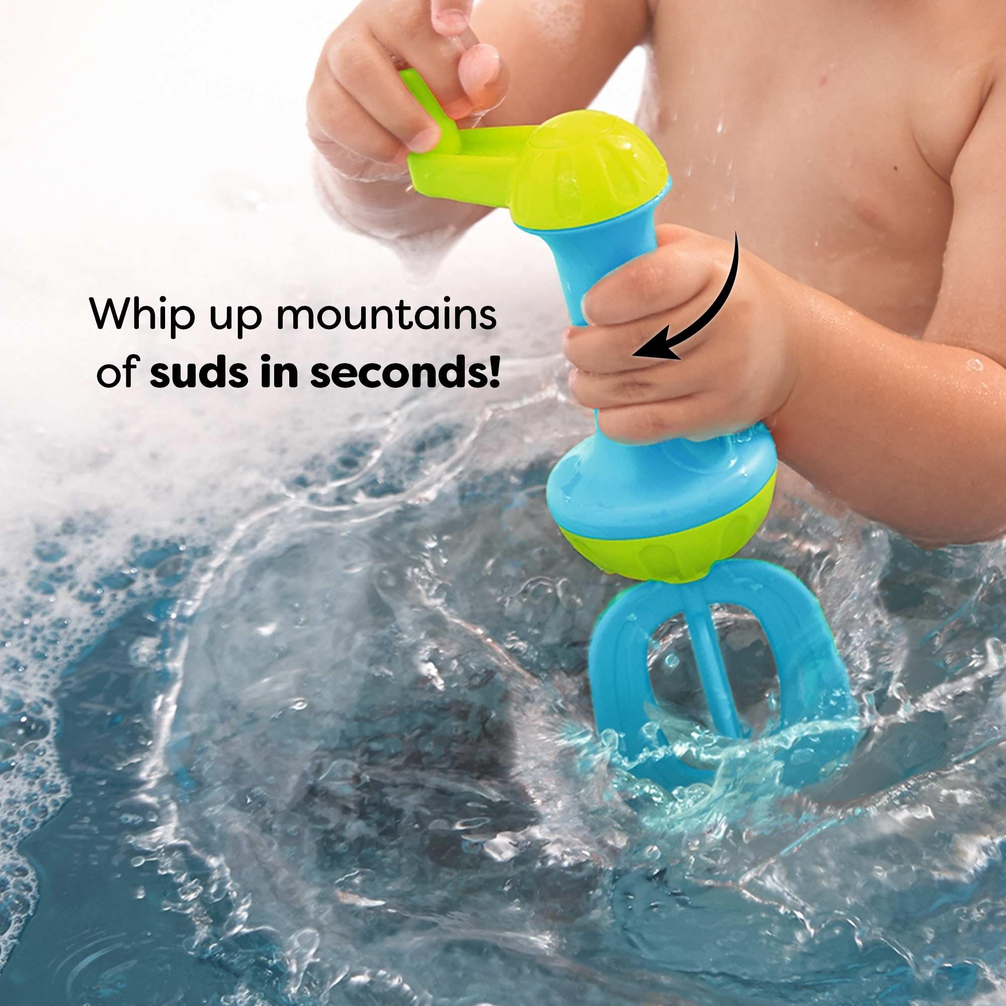 HABA Toddler Bath Toys: Bubble Bath Kids Whisk - for Kids' Sensory Play, Motor Skills, and Bath Time Fun, Blue