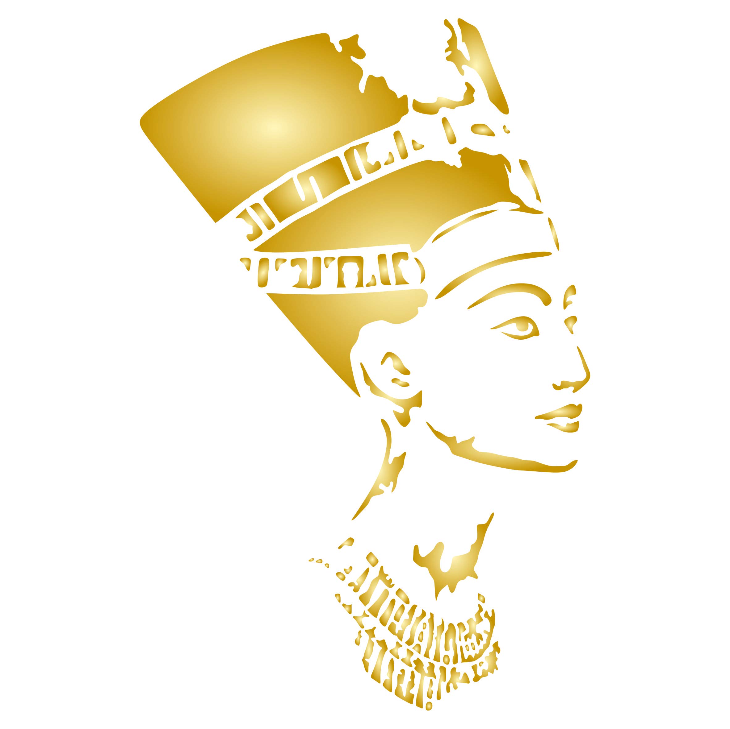 Nefertiti Stencil, 16.5 x 25.5 cm (S) - Classic Egyptian Queen Statue Stencils