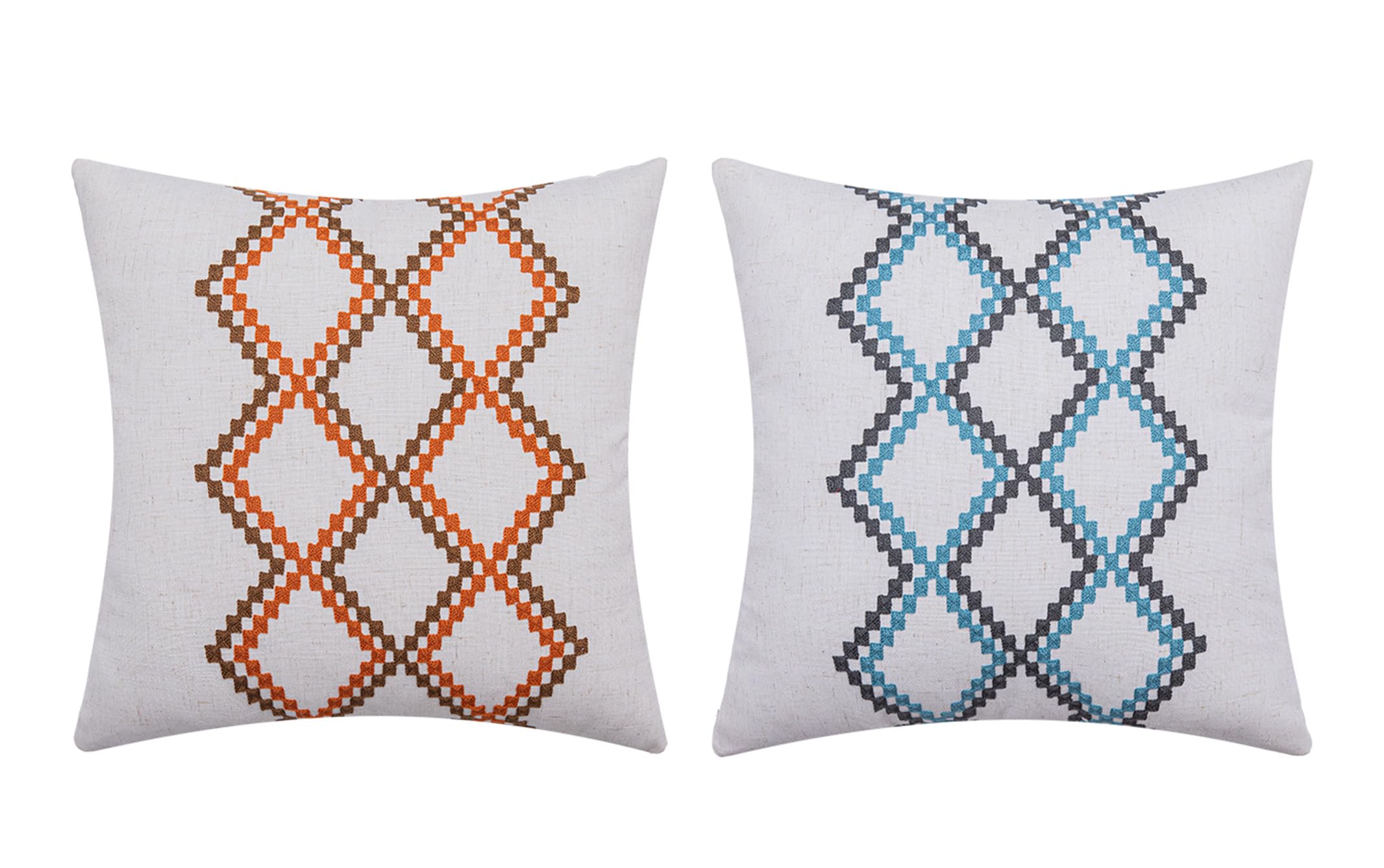 BAOKU Cushion Pillow Cases geometric pattern 2pc Pillow Covers 18"x18",45x45cm for Pillowcase Square House Sofa Cover