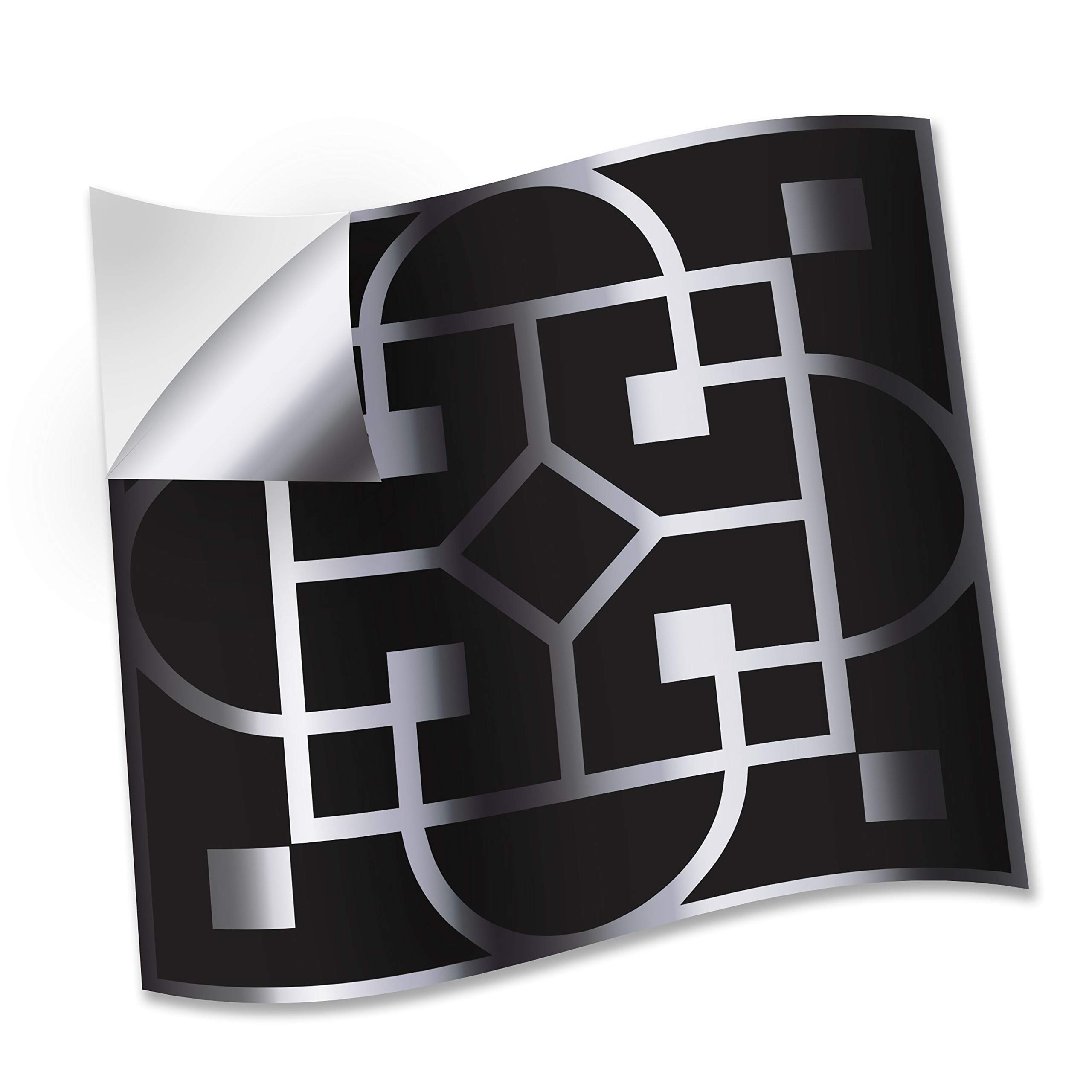 WALPLUS 15cm(6")@24pcs Arabic Black and Silver Wall Tile Sticker Tile Paint Stick on Tiles Peel and Stick Self Adhesive Wall Tiles Stickers for Kitchen Bathroom Tile Transfer Backsplash Tile