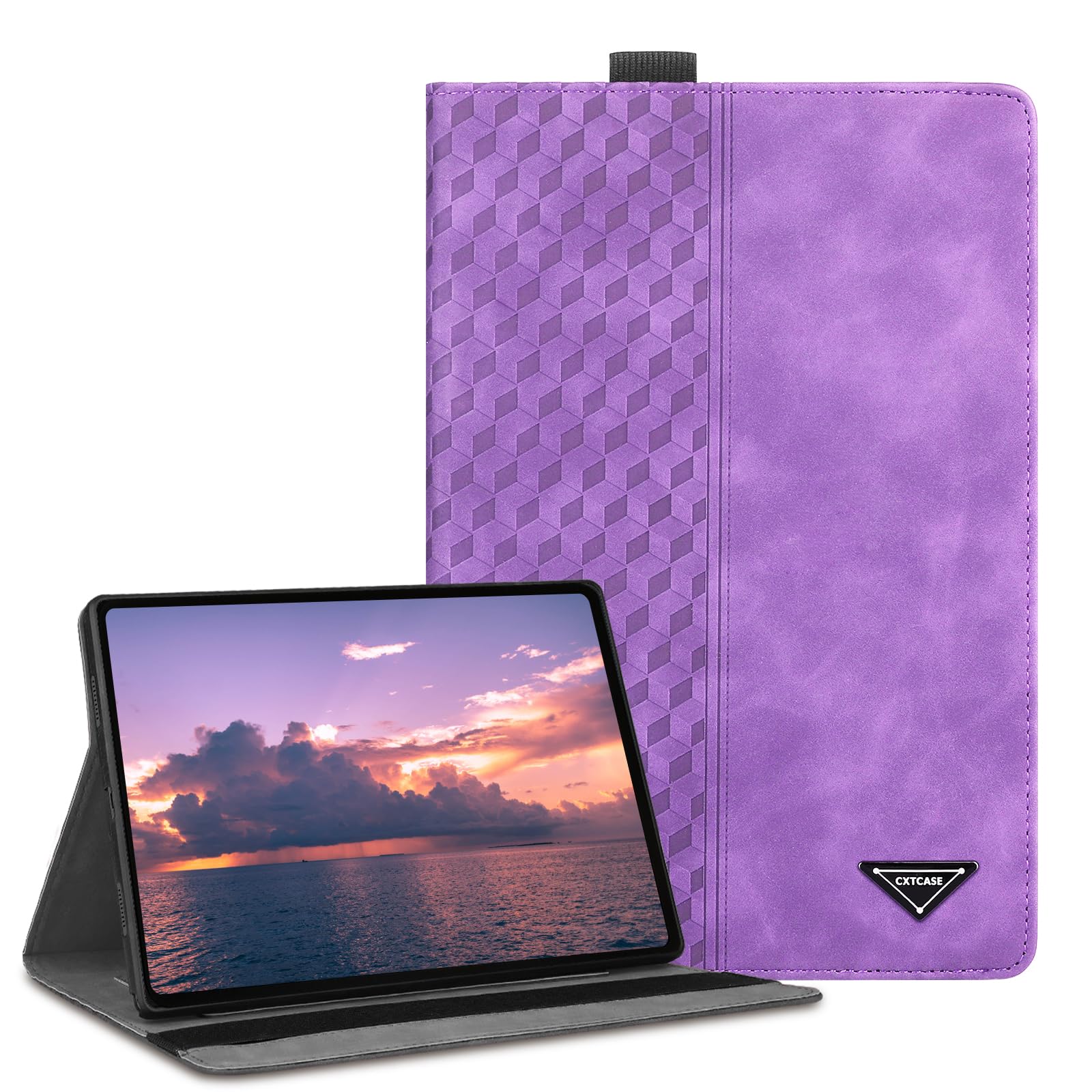CXTCASE Case for Lenovo Tab M10 Plus 3rd Gen 2022 10.6 inch,PU Leather Business Cover with Pencil Holder,Protective Case Tablet Shell for Lenovo Tab M10 Plus 3rd Gen 2022 10.6 inch,Purple