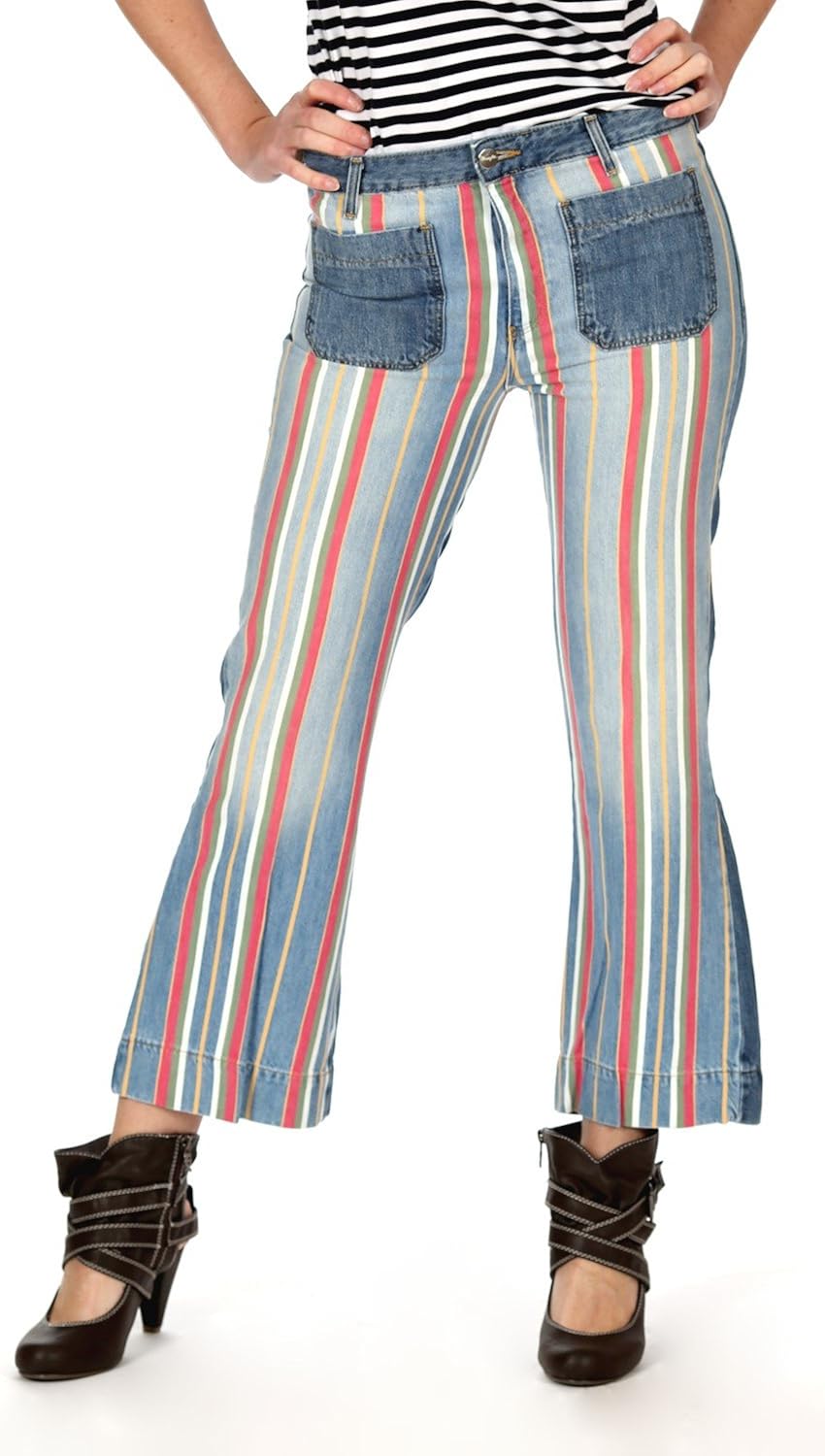colourful striped jeans