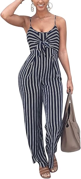 striped cutout jumpsuit