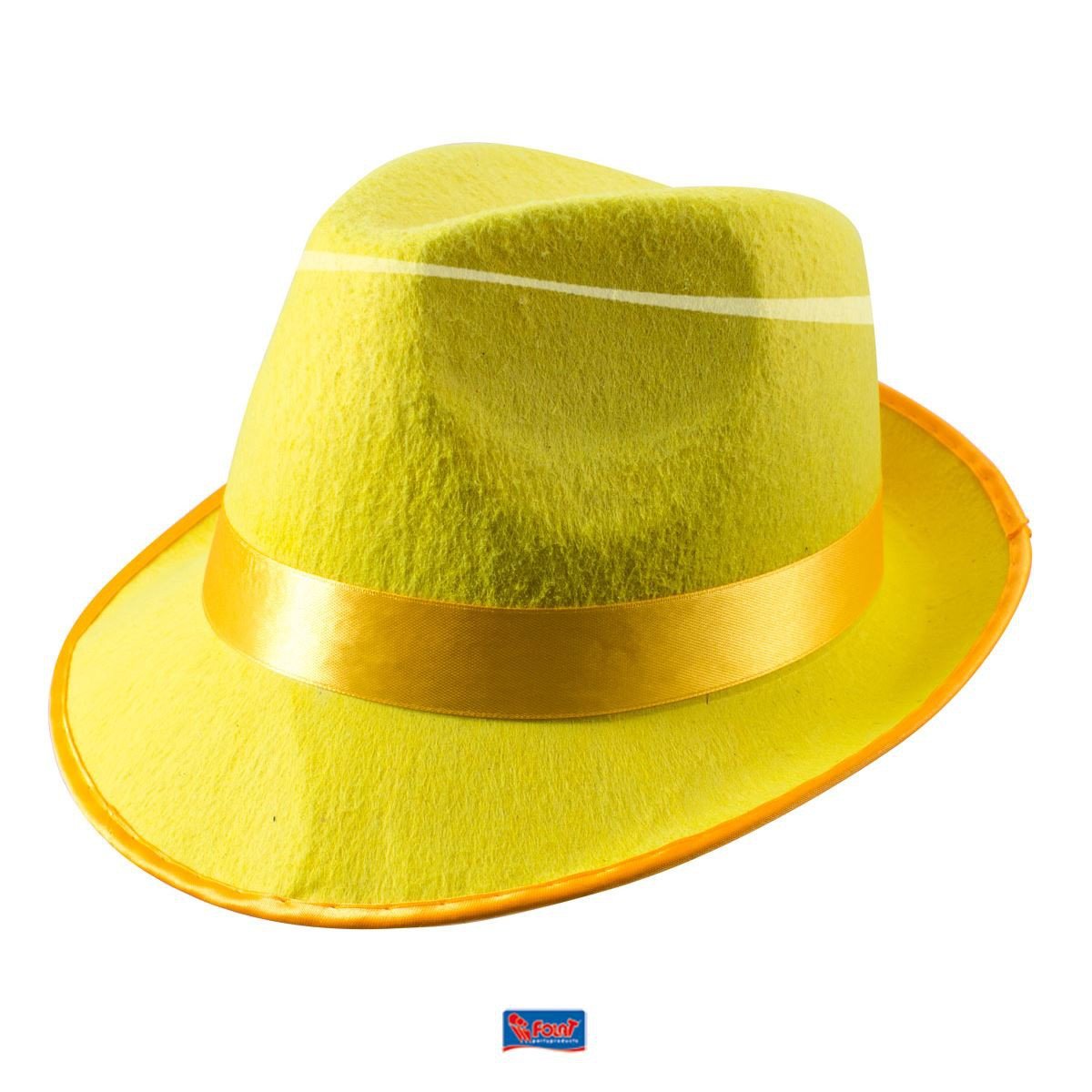 Trilby Hat Neon Yellow, Fabric Novelty Hat Adult One Size