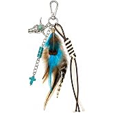 Celavoy Western Keychain Bag Charms - Boho Tassel Turquoise Car Key Chain | Purse Charm Accessories Birthday Gifts for Women