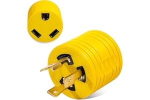 HOZHEM 3 Prong 30 Amp RV Twist Lock Adapter - NEMA L5-30P Twist Lock Male Plug to NEMA TT-30R Female，Heavy Duty Generator to RV Trailer Camper Cord,STW 10 AWG 125V/3750W