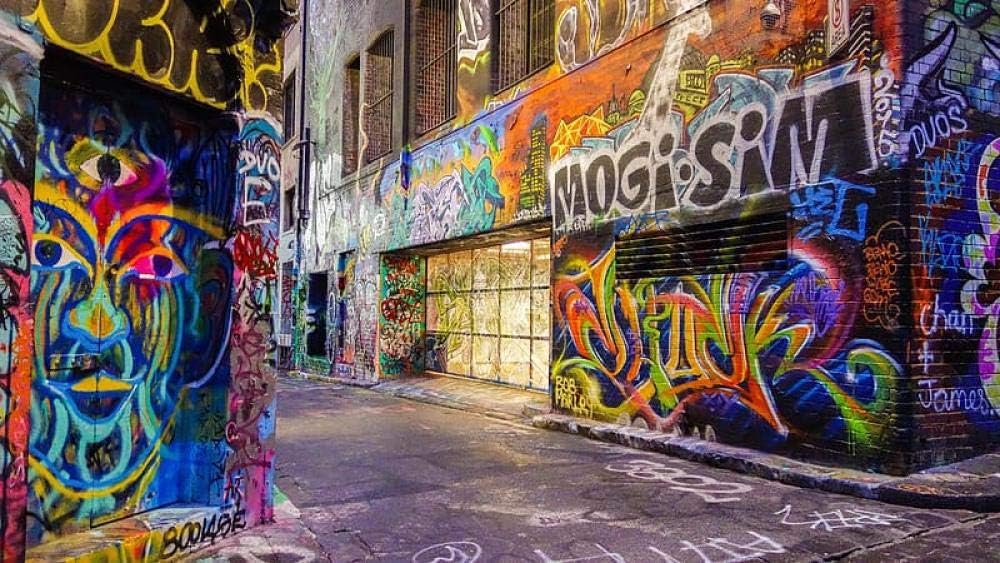 Artwap Jigsaw Puzzles for Adults Photo of Street Full of Graffiti(1000P)