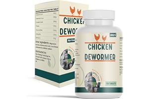Jmxu's Chicken Dewormer, All Natural Formula Poultry Dewormer Pill, Safeguard Chicken Medicine for Laying Hens, Chicks, Roosters, Turkeys to Relieve and Prevent Worms, 120 Tablets