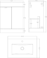 VeeBath Sphinx 1200mm Vanity Unit Set with Toilet & Soft Close Seat view 3