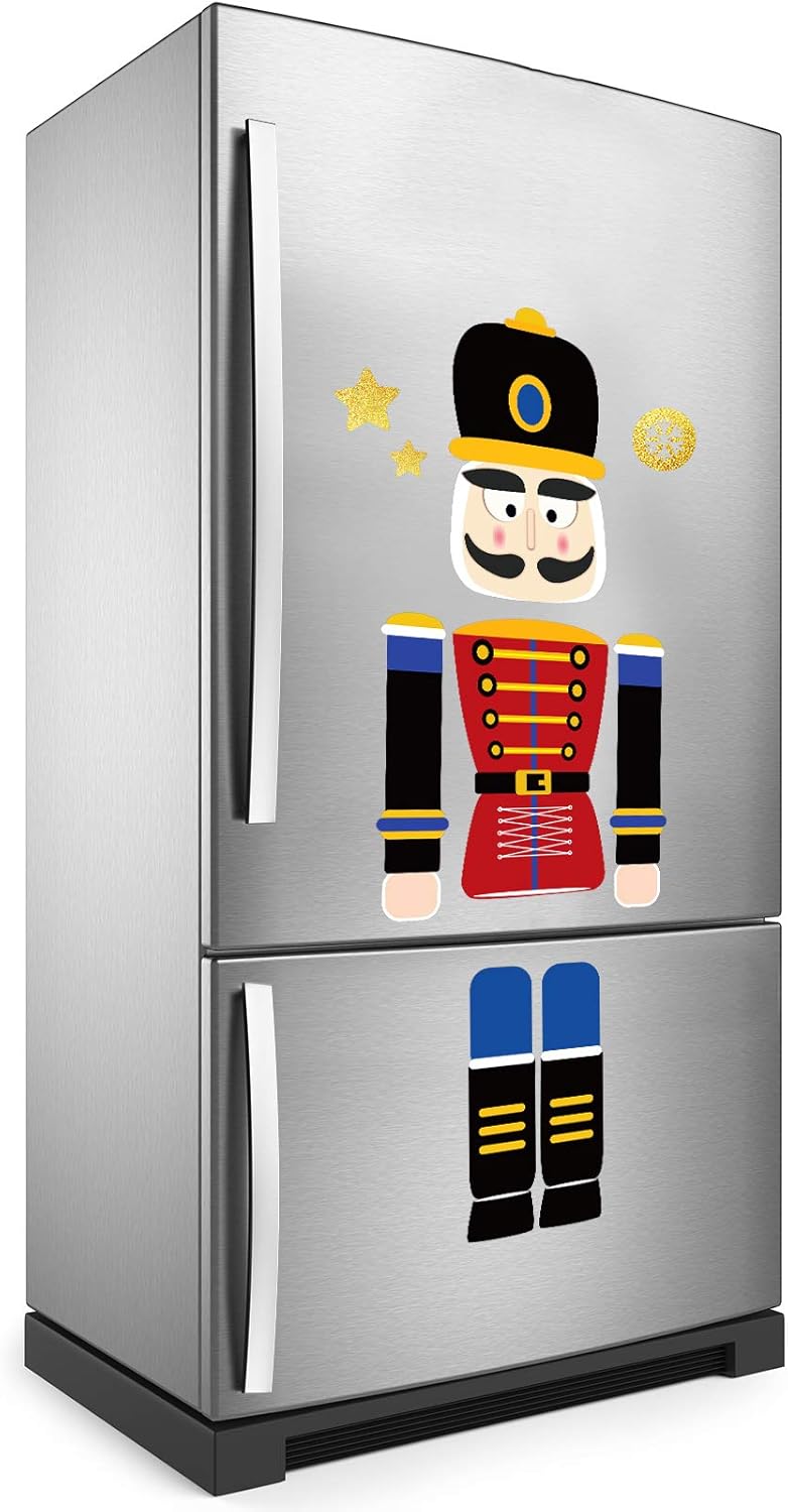 Nutcrackers - 10 Pcs Christmas Nutcracker Refrigerator Magnets Xmas Nutcracker Fridge Magnet Stickers Cute Funny Soldier Nutcracker Sign Christmas Holiday Door Garage Office Cabinets Decoration (Red Blue,Lovely)