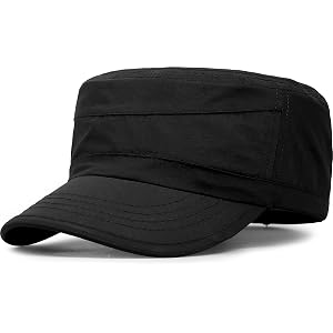 Cadet Army Cap Military Style Hat Adjustable Flat Top Cap Baseball Cap for Men Women