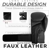 EVO Fitness Boxing Gloves Matte Black 12 OZ with Hand Wraps Unisex view 3