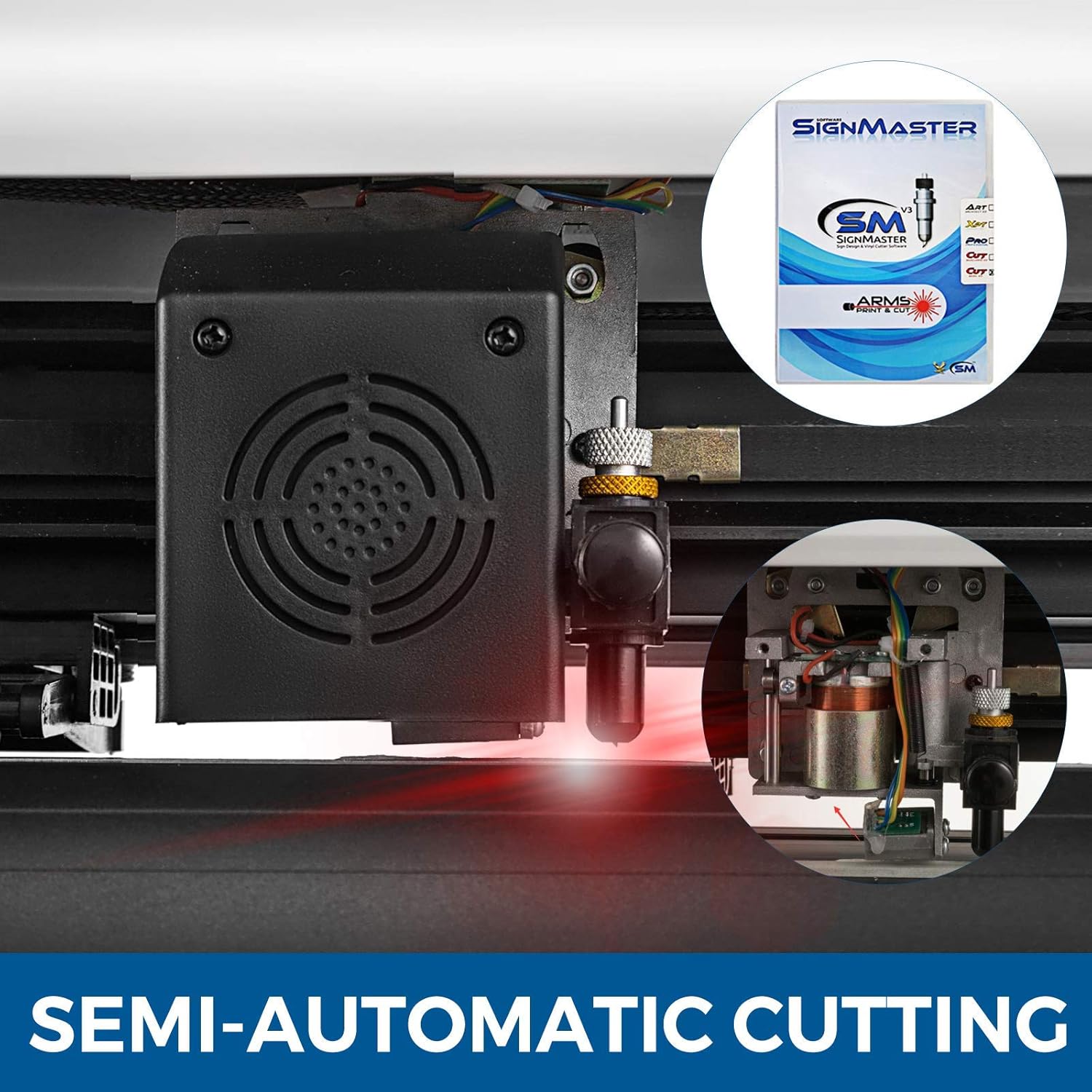 VEVOR Vinyl Cutter 53 Inch Vinyl Cutter Machine Semi-Automatic DIY Vinyl Printer Cutter Machine Manual Positioning Sign Cutting with Floor Stand Signmaster Software: Electronics