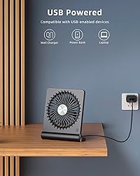Koonie USB Fan, Strong Wind Ultra Quiet Small Desk