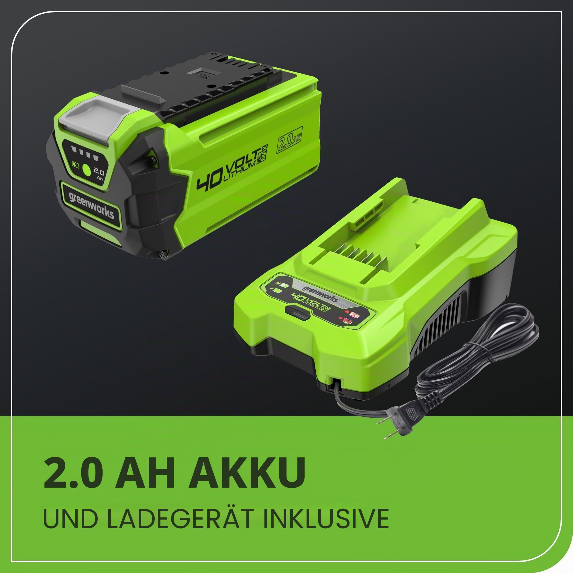 Greenworks 40V Kabelloser Akku Rasenmäher für Flächen bis zu 200 m², 35 cm Schnittbreite, 40-Liter-Sack PLUS 40 V 2Ah-Akku & Ladegerät, 3 Jahre Garantie-G40LM35K2 8