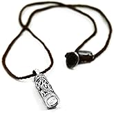 MIZZE Made for Luck 925 Sterling Silver Traveler’s Prayer Mezuzah Pendant & Prayer Box Charm Pendant on 19” Brown Knitted Necklace - Ideal Men & Women Protection Jewelry Gift