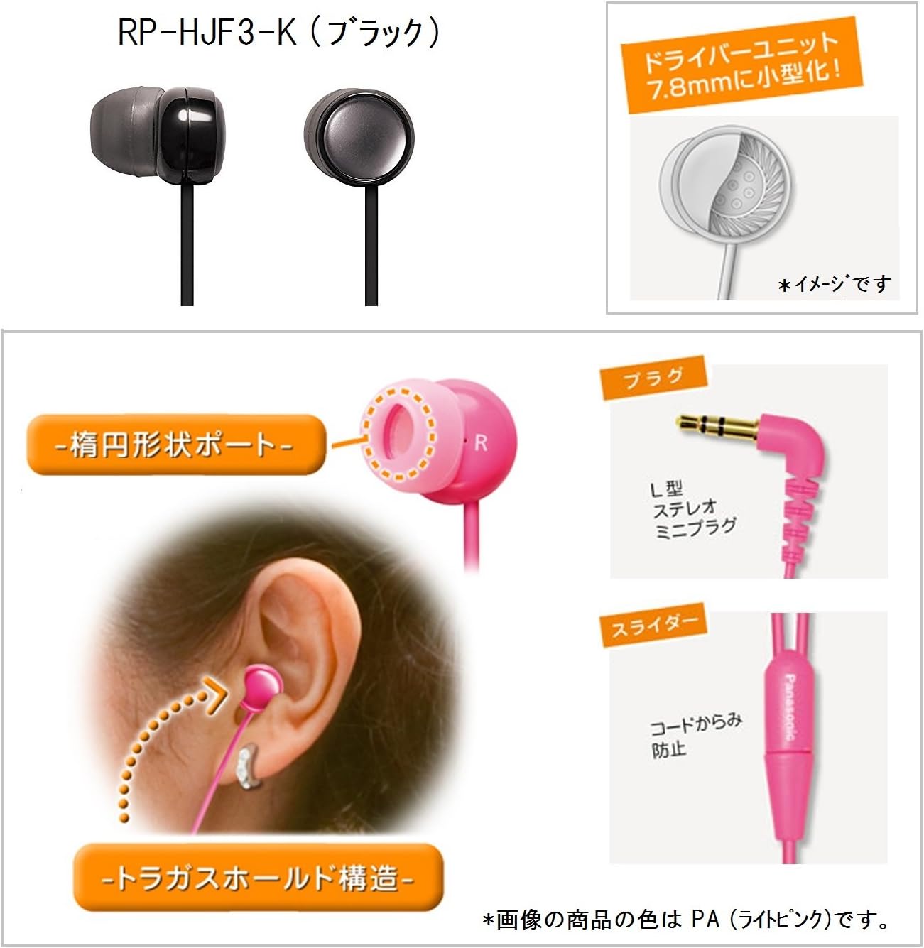 Amazon Com Panasonic Stereo Earphones Suites Jewel Black Rp Hjf3 K Japan Import Home Audio Theater