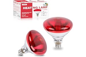 LUCKY HERP Infrared Heat Lamp for Chickens, 250 W Red Heat Lamp Bulb, 2 Pack Heat Light Bulb, Brooder Chicken Lamp for Chicks