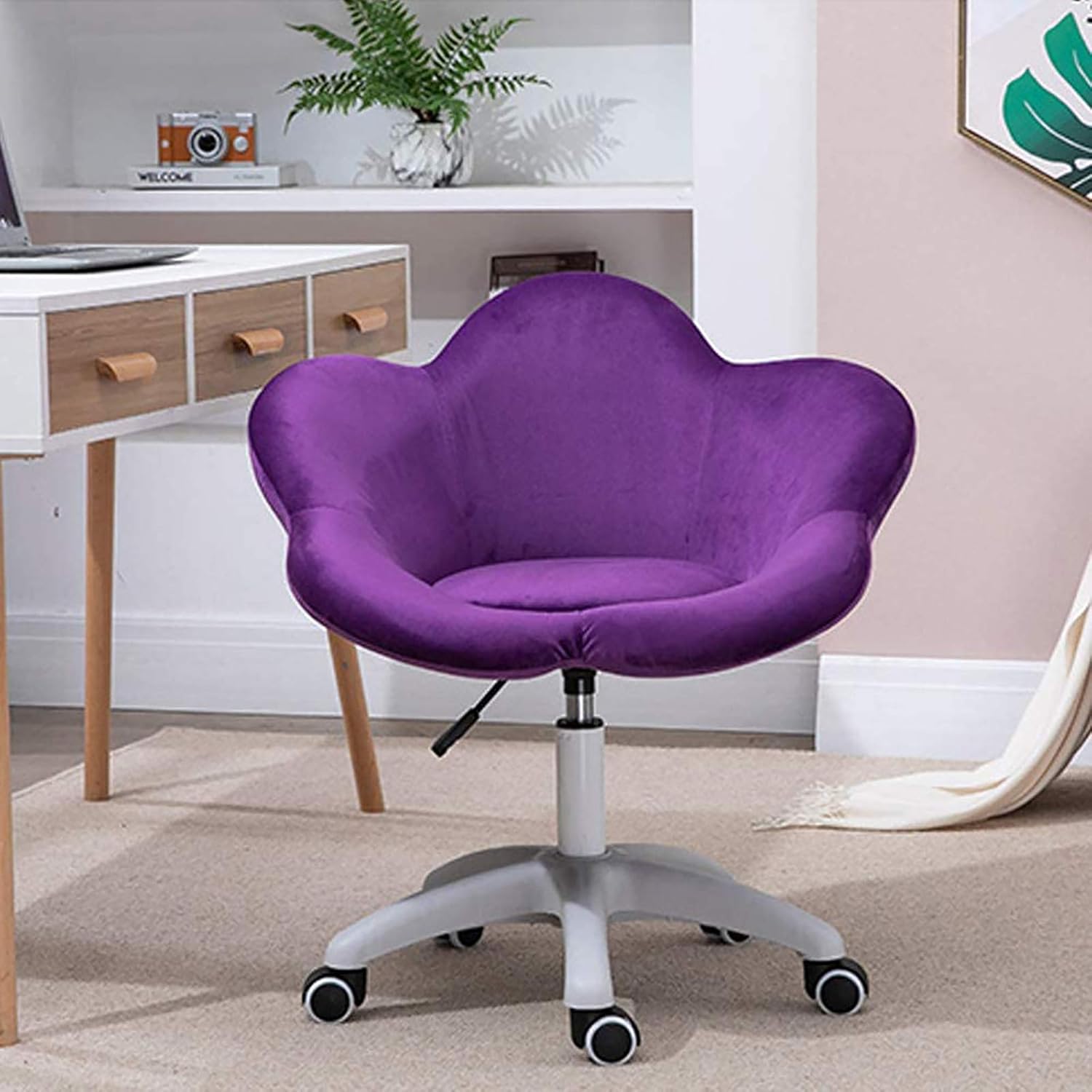 Tube top Hogar Terciopelo Silla de Oficina,Ajustable Silla Escritorio