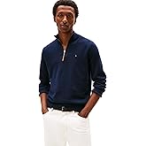 Tommy Hilfiger Men's Long Sleeve Cotton Quarter Zip Pullover Sweater