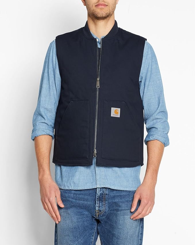 CARHARTT WIP Jackets Men Navy Dearborn Waterproof Sleeveless