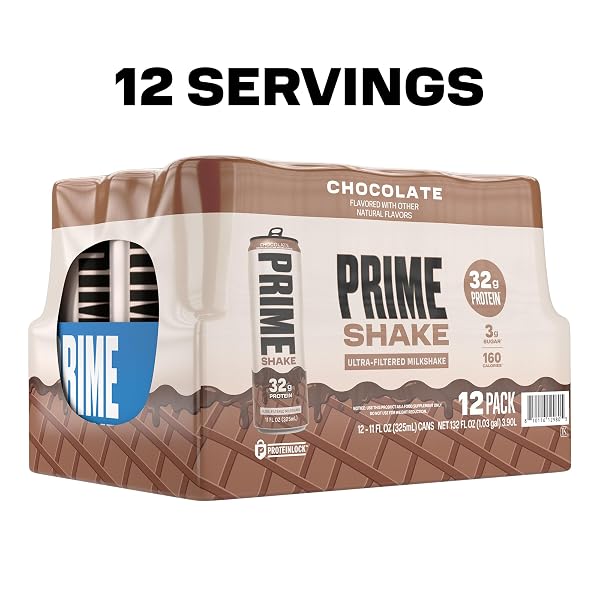 PRIME SHAKES, CHOCOLATE, 32G PROTEIN SHAKE FOR MUSCLE SUPPORT & RECOVERY, ULTRA-FILTERED MILK, LACTOSE FREE, LOW SUGAR, LOW CALORIE, READY TO DRINK, 11 FL OZ, 12 PACK