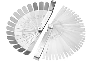 Spurtar Feeler Gauges Set, 32 Blades Tapered and 16 Blades Offset Feeler Gauge Set Stainless Steel, Dual Marked SAE and Metri