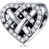 GEMDAZZ 925 Sterling Silver Valentines Day Charms Heart Charms, I Love You to The Moon and Back Pendant, Cupid Arrow and 4 Leaf Clover Beads fit European Bracelets, Gift for Lover/Wife/Girls