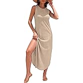 ANRABESS Women Maxi Dress Summer Casual Loose Sleeveless Sundress Coverup Beach Eyelet Dresses 2026 Vacation Travel Outfits