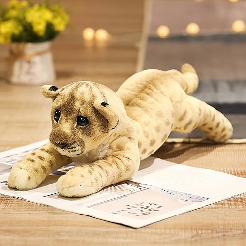 Gisqis Lion Stuffed Animal Stuffed Lion Plush Stuffed Animal  Realistic Large Stuffed Cougar Plush Toys Safari Animals Cute Plushies  Birthday - Main Image