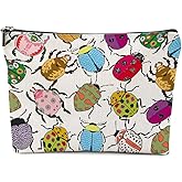 Colorful Beetle Makeup Bag, Beetles Cosmetic Bag Insect Bug Travel Pouch, Beetle Lovers Gifts for Women Girls Daughter Sisters Coworker Friends Wife Friendship Graduation Birthday Gifts