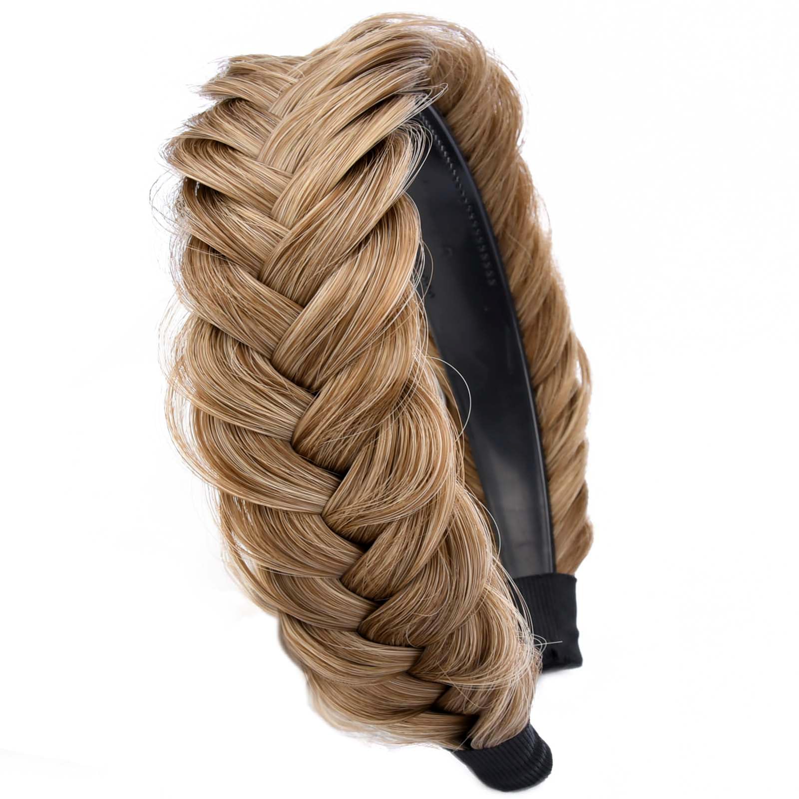 BOBIYA Wide Braided Headband with Teeth Braid Headbands With Teeth for Women Braided Hair Headbands with Tooth (Dirty Blonde)