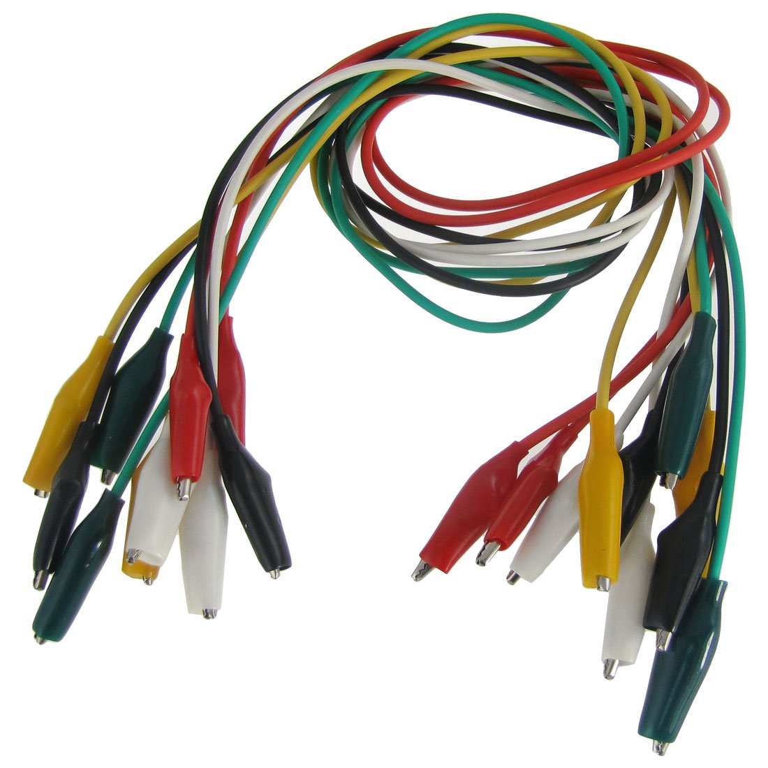 Sourcingmap 10Pcs Double-Ended Test Leads Alligator Crocodile Clip Jumper Wire 45cm