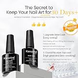 Kanorine Gel Nail Polish Base Coat and Top Coat Duo 2x10ml Shine Finish view 2