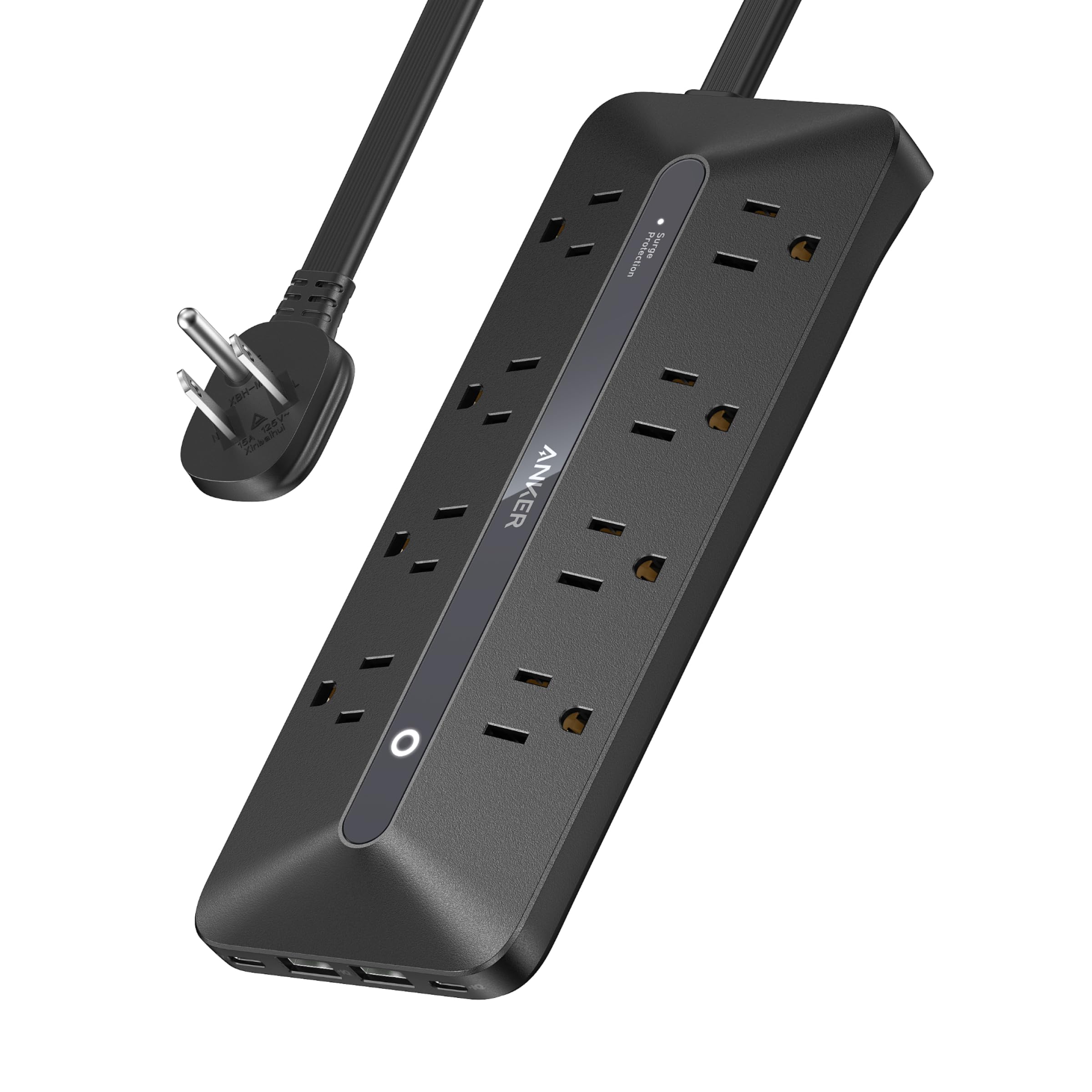 Anker Flat Plug Power Strip, 12-in-1 USB-C Power
