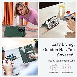 Goodon for iPhone 16 Plus Case Wallet - Flip Folio