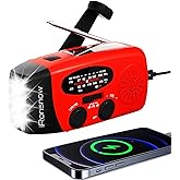 iRonsnow Solar Emergency Hand Crank Weather Radio, Portable Self Powered NOAA AM/FM Radios with SOS Alarm LED Flashlight 2000