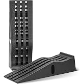 Amazon Basics Low Profile Car Ramps for Oil Changes &amp; Home Garage Lifts, 3,250 Lbs Capacity Per Ramp, Textured Traction Surface, Black, 2-Pack